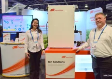 Helen Boultinghouse and Walter Buchanan of Ingersoll Rand. It was the company's first time exhibiting its cold plasma technology at a cannabis-specific show, an industry the company is excited to explore more.